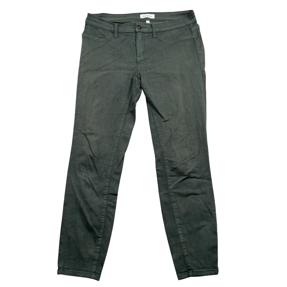 Lila Ryan Skinny Jeans Womens 29 Olive Green Stretch Mid Rise Denim Pants